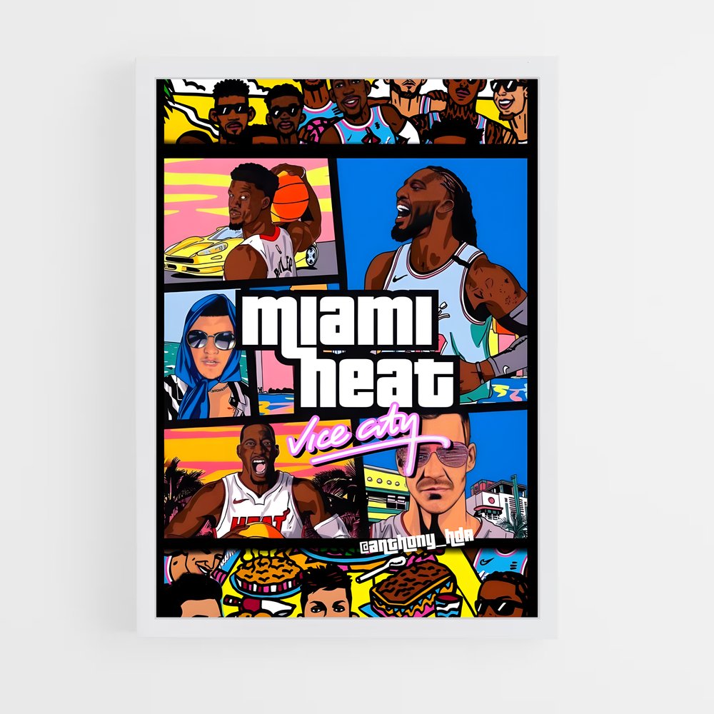 Poster Beat à Miami – affiche Basketball (vue 3)